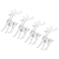 ELAYARD 4Pcs Christmas Decor Figurines Reindeer Ornament Transparent Acrylic for Home and Office