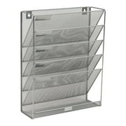 Mind Reader 5-Tier Vertical File Storage, Desktop Organizer, Wall Mount, Office, Metal, Black
