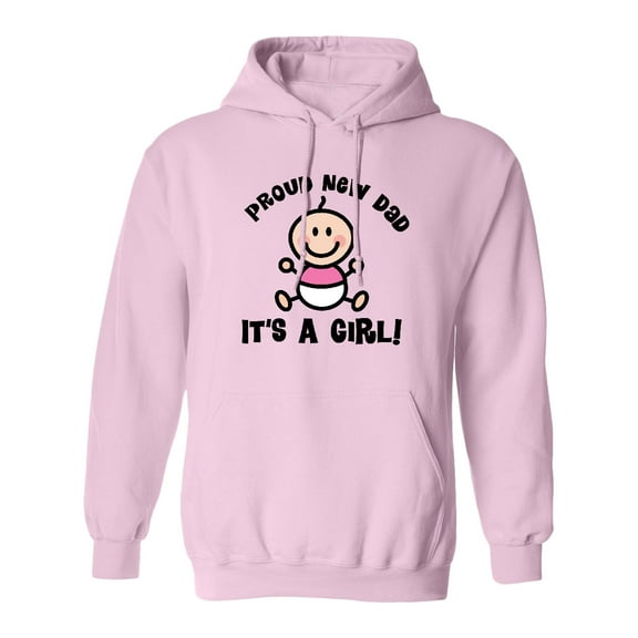 Inktastic Proud New Dad (girl) Adult Hoodie Sweatshirt