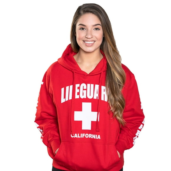 LIFEGUARD Officially Licensed Ladies California Hoodie Sweatshirt Apparel For Women, Teens and Girls (Small, Red)