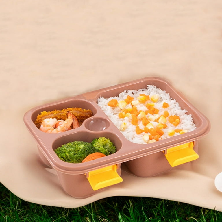 1set Snack Containers with knife and fork, 3 Compartments Bento Snack Box,  Reusable Meal Prep Lunch Containers for Kids Adults, Divided Food Storage  Containers for School Work Travel