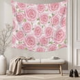 thumbnail image 5 of Pink Roses Large Tapestry for Bedroom Wall Hanging Tapestry, Retro Flower Floral Botanicall Plant Leaf Ceiling Backdrop Tapestries Poster Blanket Wall Decor for Teens Room Living Room Dorm 100" x 59", 5 of 8
