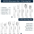 thumbnail image 2 of Silverware Set for 8, 45-Piece Forged 18/10 Stainless Steel Flatware Set with Serving Utensils, Mirror Finish Cutlery Set Dishwasher Safe for Home, Restaurant, Wedding, Party, 2 of 4