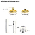 thumbnail image 2 of 100 Sets Leather Rivets 8 x 12mm Metal with 3 Setter Tools, Gold Tone, 2 of 7