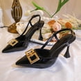 thumbnail image 6 of GERsome Womens Stiletto Heels Slingback Slip-On Closed Pointy Toe Pumps Dress Shoes for Business Wedding Party, Black Size 8.5, 6 of 10