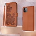 thumbnail image 6 of for iPhone 11 Pro Wallet Case,for iPhone 11 Pro Case,Card Holder Floral Leather Kickstand Flip Cases,Wrist Strap, Closure,Shockproof Protective Cute Cover for Women Girl (Brown), 6 of 14