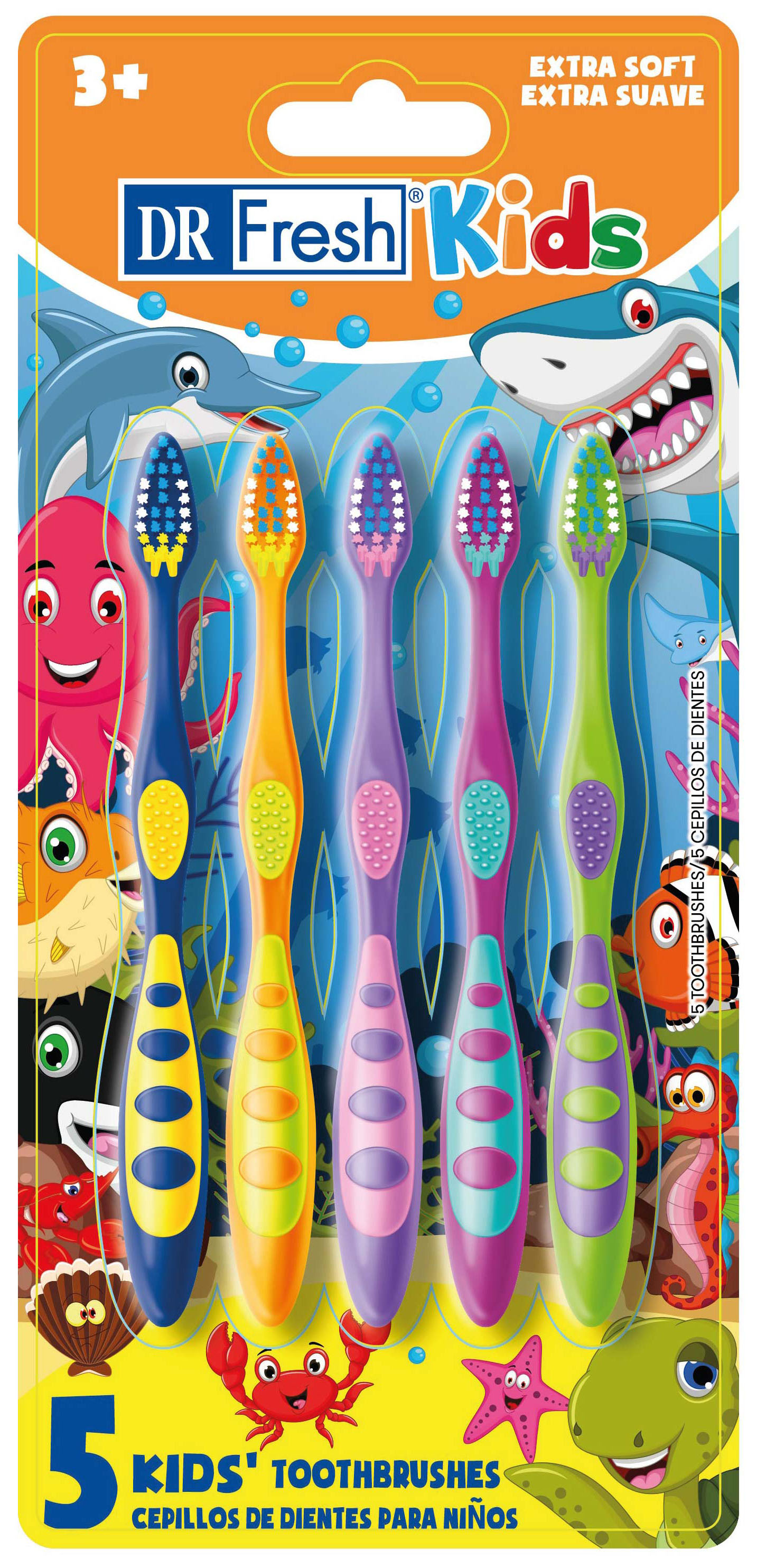 Dr. Fresh Kids' Toothbrushes, Extra Soft, 5 ct - image 2 of 4