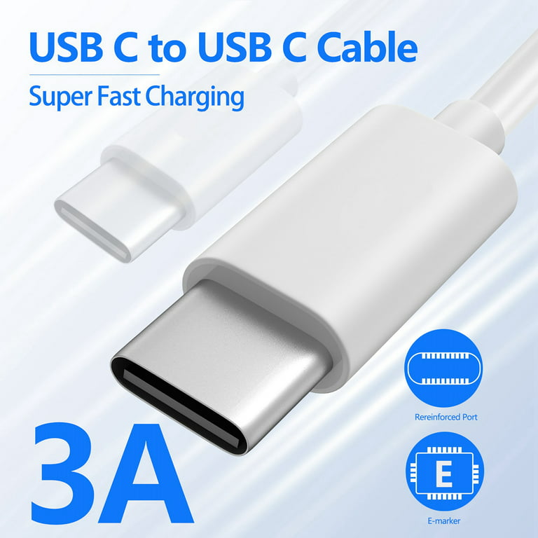 2 Pack USB C to USB C Cable 3.3ft, Type C to Type C PD Fast