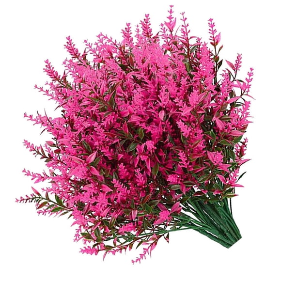 8 Pcs Lavande Artificielle 5 Branches Bouquet en Plastique Faux Mariage Fleur de Simulation, Rosse
