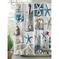 thumbnail image 2 of Fsddascl Starfish Shower Curtain Set - 66" x 72" Washable Bathtub Curtain with 12 Hooks, Ocean Shell Coastal Nautical Flag Light-house Waterproof Fabric Stall Shower Curtains for Bathroom/Bathtub, 2 of 6