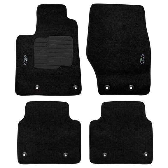 ecoMats Carpet Floor Mats for 2021 to 2025 Grand Cherokee L (6 or 7 Seat), Front and Rear, Black
