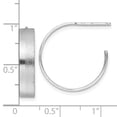 thumbnail image 3 of Diamond2Deal 925 Sterling Silver Rhod-plated Brushed C-Hoop Earrings for Women (L- 0.86 inch, W- 0.85 inch), 3 of 6