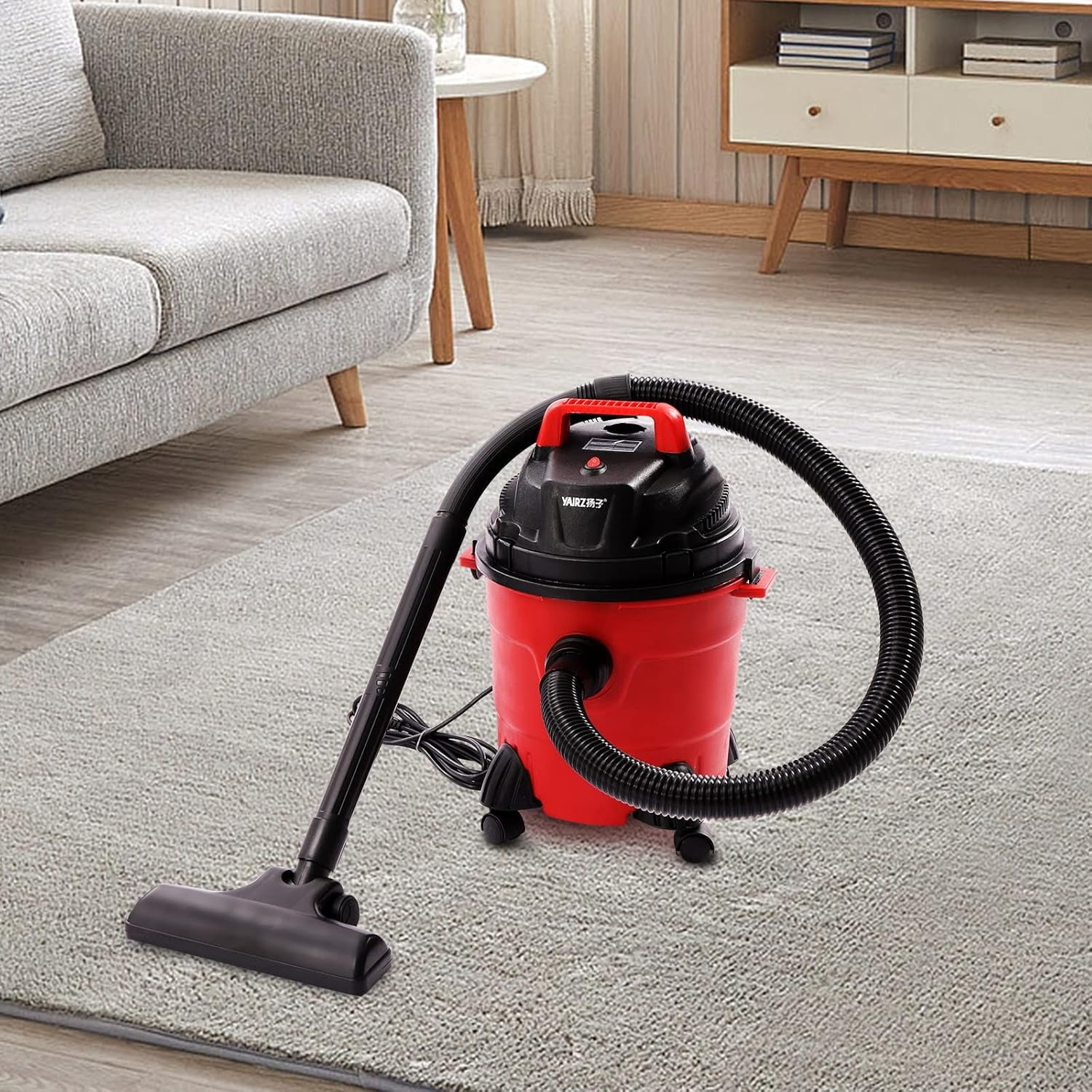 Miumaeov 4 Gallon Wet/Dry Vacuum, Portable Heavy-Duty Shop Vacuum 3 in 1 Function with Attachments for House, Garage, Car & Workshop