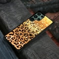 thumbnail image 4 of FINCIBO Soft Rubber Cover Case for Samsung Galaxy S22 Ultra 6.8" 2022 (NOT FIT Galaxy S22 6.1" 2022/Galaxy S22+ / S22 Plus 6.5" 2022), Gold Glitter Sparkle With Black Yellow Glitter Leopard, 4 of 5