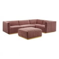 thumbnail image 2 of Conjure Channel Tufted Performance Velvet 5-Piece Sectional-EEI-5853-GLD-BLK, 2 of 5