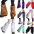 thumbnail image 2 of Inevnen 1 Pair Faux Fur Cuffs Furry Long Leg Warmer Wrist Cuff Warmer Boot Cuff, 2 of 2