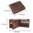 thumbnail image 4 of MARSHAL Men's Western Rodeo Wallet  Vintage Leather Bifold with Bull Design, RFID Blocking, and Classic Cowboy Style Brown, 4 of 8