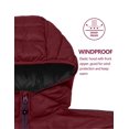 thumbnail image 5 of Mapamyumco Women's Puffer Jacket, Lightweight Hooded Winter Coat Windproof and Packable Dark Red L, 5 of 7