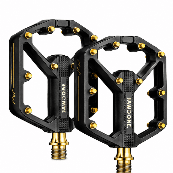 JAWBONE MTB Flat Pedals, Aluminum Alloy Mountain Bike Platform Pedals with Sealed Bearing, Anti-Slip Pins, 9/16 Inch Spindle for BMX Road Cycling