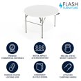 thumbnail image 4 of 48" Round Bi-Fold Granite White Plastic Banquet and Event Folding Table with Carrying Handle, 4 of 9