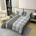 thumbnail image 2 of Erosebridal Geometric Circle 100% Cotton Duvet Cover Queen Size, Abstract Lines Bedding Sets Queen Size, Retro Bedroom Decor, Reversible 3pcs（No Comforter）, 2 of 6