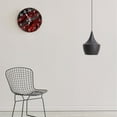 thumbnail image 3 of TRAHOO-Round Wall Clock Battery Operated Clocks Wallclock 10 Inch,Red and Black Abstract Waves Geometric Silent Non Ticking Wall Clock for Living Room,Kitchen,Home,Bathroom,Bedroom,Office or School, 3 of 4
