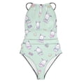 thumbnail image 3 of Pochacco Women's One Piece Swimsuit High Neck Tummy Control Swimwear Bathing Suit, 3 of 7