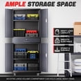 thumbnail image 3 of DNA Motoring 73" Gray/Black Lockable Metal Storage Cabinets w/ Adjustable Shelves&Wheels, 3 of 7