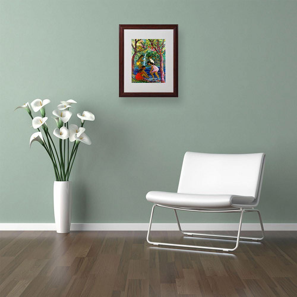 Trademark Fine Art "Four Girls In Maui" Canvas Art by Manor Shadian, Wood Frame