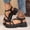 Black, variant on YOUYEDIAN Strappy Sandals for Women Summer Fashion Stretch Strap Versatile Open Toe Comfy Platform Block Heel Flats Casual Breathable Slip On Outdoor Beach Sandals