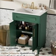 thumbnail image 2 of Harper & Bright Designs 24" Small Bathroom Vanity with Sink, Bathroom storage Cabinet with Doors and Shelf, Green, 2 of 19