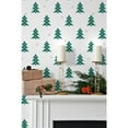 thumbnail image 2 of NextWall  Plaid Pines Peel and Stick Wallpaper Evergreen & Metallic Silver, 2 of 5