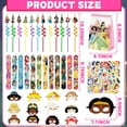 thumbnail image 3 of Princess Party Supplies, Princess Birthday Party Supplies Set Includes 12 Slap Bracelets, 12 Straws, 12 Bags, 12 Masks, 12 Seals, 50 Stickers for Princess Party Decoration, 3 of 6