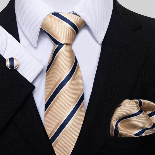 Conjunto de combinación de corbata y gemelos para hombre, estilo formal, de negocios, de noche, a la moda