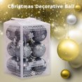 thumbnail image 2 of Juego de bolas decorativas de Navidad de 12 Uds., adornos de bolas colgantes de árbol (gris) Tmvgtek Oficina Multiescena Multifunción, 2 of 5