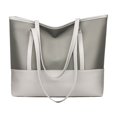 thumbnail image 2 of RXIRUCGD Ladies Tote Large Capacity Shoulder Bag Oxfords Cloth Splicing Soft Leather Tote Large Bag, 2 of 6