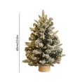 thumbnail image 3 of White Small Spruce Christmas Tree, Artificial Christmas Tree with Pot Pine Cones Snow-Covered For Desks Office Desks And Home Christmas Decorations 24IN, 3 of 7