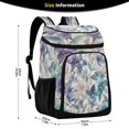 thumbnail image 2 of Backpack Cooler lunch bag 36 Can Capacity Insulated Bag for Camping, Beach, Hiking & Travel Watercolor Orchids and Lilies, 2 of 7