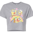 thumbnail image 3 of Spongebob Squarepants - Cute Face Rainbow - Juniors Cropped Graphic T-Shirt, 3 of 6