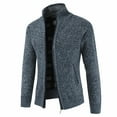 thumbnail image 4 of asdoklhq Womens Clearance Coats Plus Size Men's Stand Collar Cardigan Zipper Sweater Long Sleeve Knit Jacket, 4 of 5