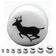 thumbnail image 1 of Paire de Bouchons en Silicone Double Évasée avec Imprimé Cerf Sautant, 1 of 1