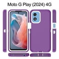 thumbnail image 6 of Xhy Moto G Play 2024 Case Military Grade Heavy Duty Protection 3 in 1 Shockproof Armor Rugged Durable for Motorola G Play 2024 Phone - Purple+White, 6 of 7