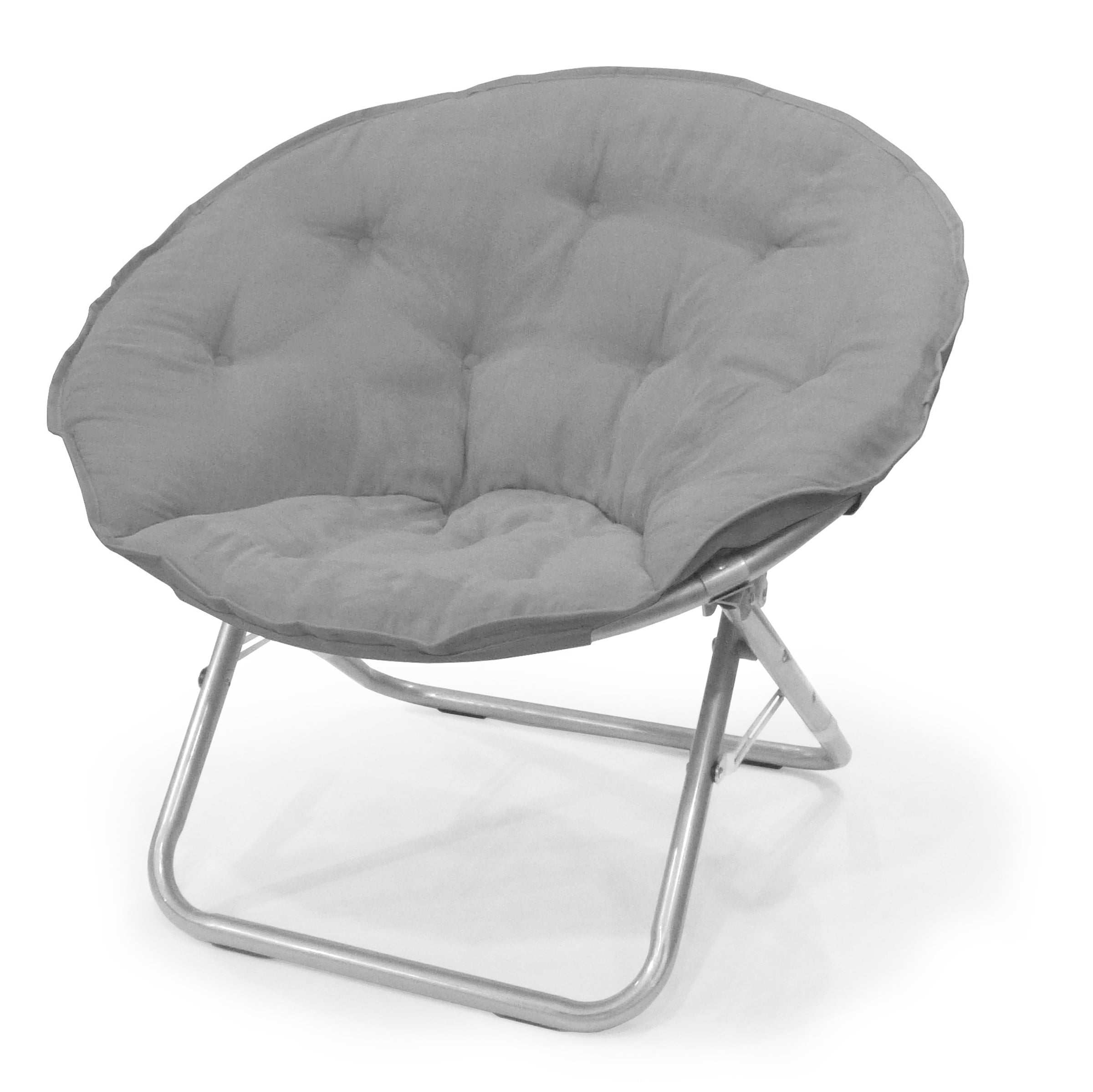 Mainstays Large Super Soft Microsuede Saucer Chair, Light Grey, 30