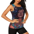 thumbnail image 2 of KLL Cosmic Garden Woman Portrait Print Womens Tank Top Sleeveless Workout Tops Athletic Running Shirts Yoga Gym Clothes-Large, 2 of 7