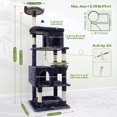 thumbnail image 5 of Sturdy 72" Heavy Duty Cat Tree for Large Cats 20 lbs+ with 6 Scratching Posts & Hammock, CT73S, Dark Gray, 5 of 9