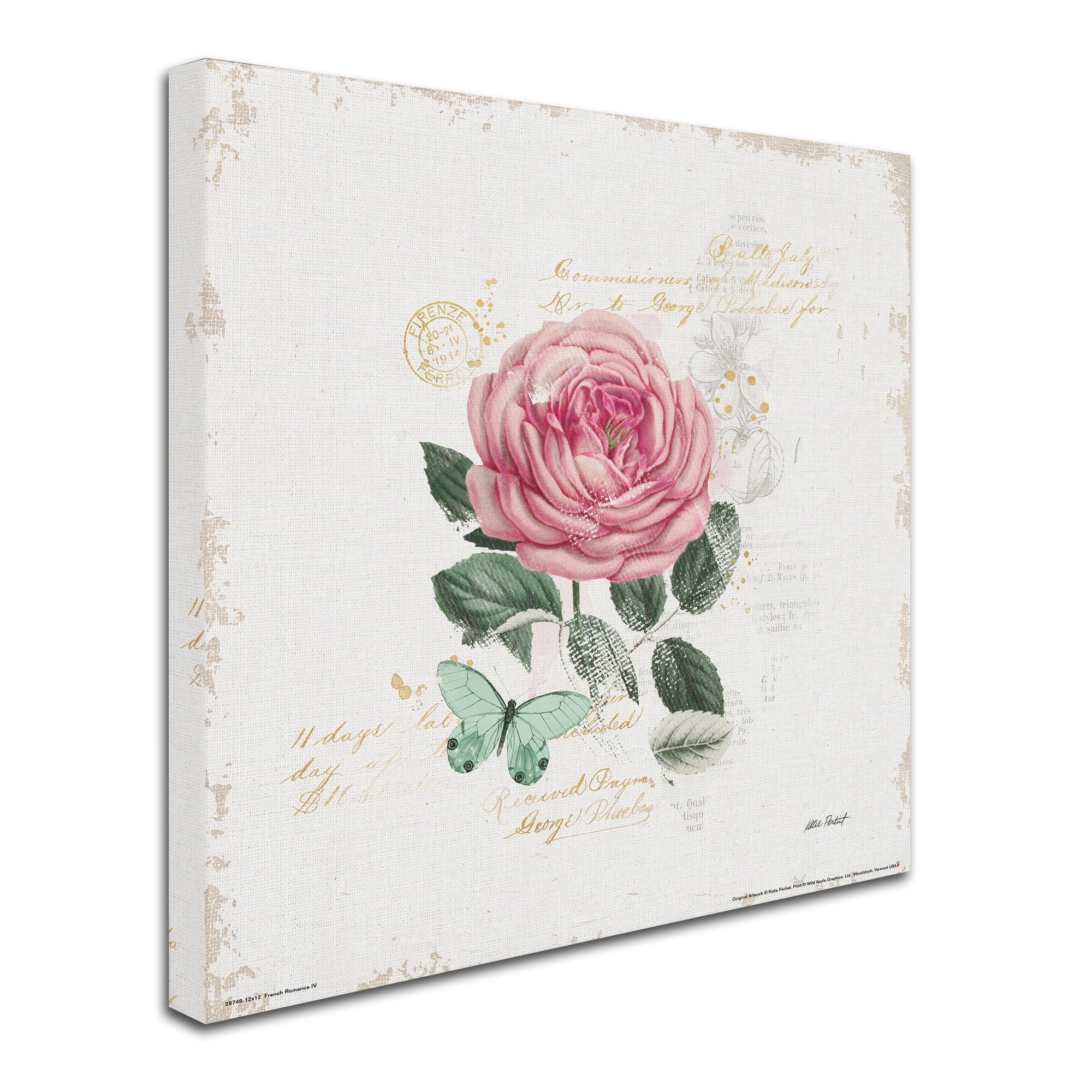 Trademark Fine Art "French Romance IV" Canvas Art by Katie Pertiet
