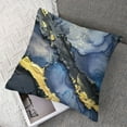 thumbnail image 7 of nygtbtfer Modern Abstract Marble Blue and Gold Farmhouse Throw Pillow  Pillow Case Soft Cushion Covers Set of 2 for Sofa Bed Bedroom Car Chair Living Room Home Decorative White, 7 of 7