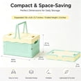 thumbnail image 2 of GIXUSIL 1 Pack Foldable Storage Box Pastel Blue Plastic Crates Multipurpose Collapsible Bins with lids Cute Organization Basket for Home Office Kitchen Picnic Camping 9.8×6.7 inch, 2 of 7
