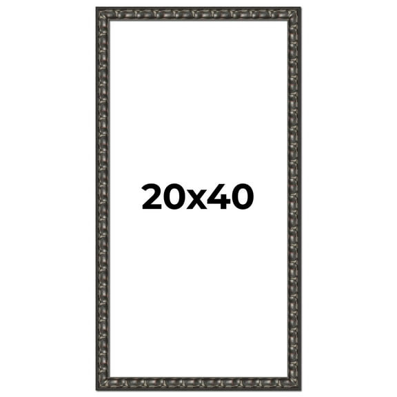 20x40 Frame Black-Brown Medieval Solid Wood Picture Frame | 1.5 Inch Moulding Width | Gotham