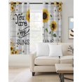 thumbnail image 2 of Sunflowers Kitchen Curtains Farmhosue You Are My Sunshine Wooden Grain Cafe Short Curtains for Bathroom Blackout Window Curtain Grommet Small Window Treatment Drapes for Bedroom Living Room 52"x45"x2, 2 of 9